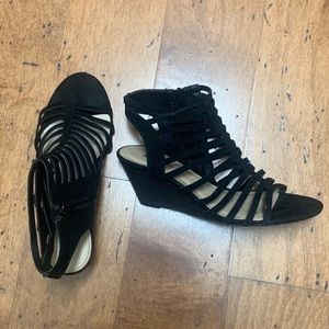 Just fab strapped wedges